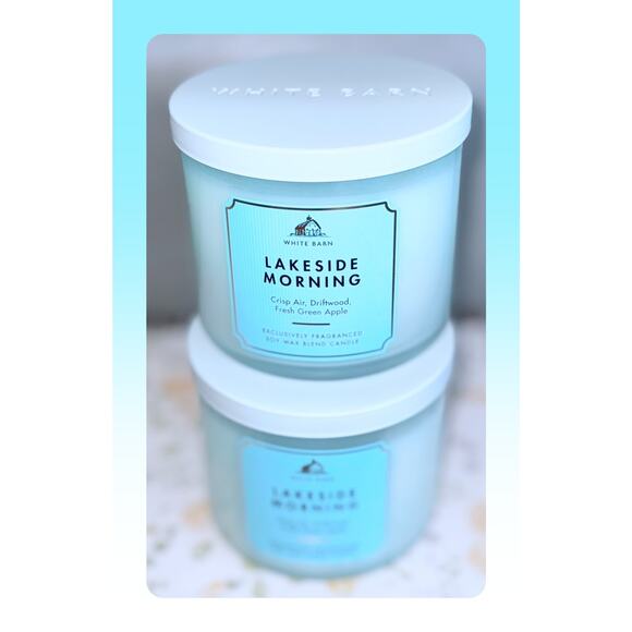Lot of 2 Bath & Body Works Lakeside Morning Scented Large 3-Wick Candle 14.5oz - Picture 1 of 6